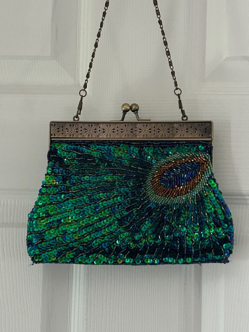 Beautiful Sequin and Beaded Wedding or Prom Purse .